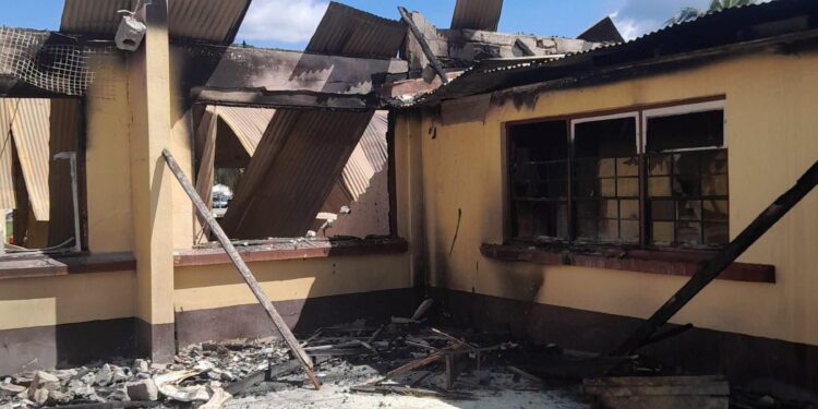 Kwakwani Secondary School destroyed by fire on August 24, 2025