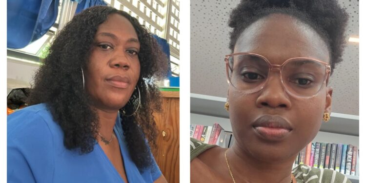 L-R Teacher Bonita Hope and Saudia Edgehill,
