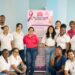 Staff of The Lotus Cancer Initiative Inc., the Ministry of Health, and Oxford Medical Centre pose for a group photograph during the recently concluded cancer screening and diagnostic outreach at the Diamond Regional Hospital.