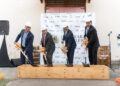 Sod Turning From Left Vasudeo Singh Deputy Chief Executive Officer DDL - Komal Samaroo Executive Chairman DDL - Hon Terrence Drew Prime Minister of St Kitts and Nevis - Parvash Shiwprashad Operations