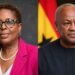 People's National Party (PNP) Chair Dr. Angela Burke and the President of Ghana, John Dramani Mahama