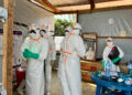 Ebola Treatment Centre at the Centre Médical Évangélique in Bunia, the first Ebola treatment centre to be built in Bunia. Constructed by WHO and run by ALIMA.