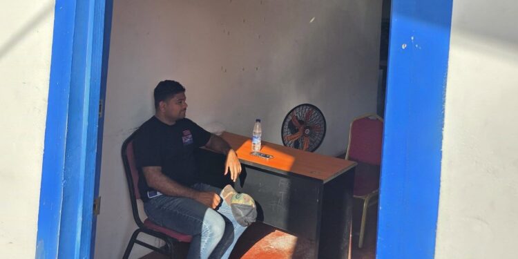 Opposition Leader Azruddin Mohamed detained at the Police Station- August 26, 2026 (Team Mohamed's photo)