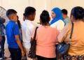 MP Natasha Singh (blue hijab) engaging residents in Region One during her days-long visit last week