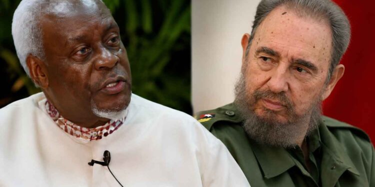 Former Jamaican Prtime Minister PJ Patterson and former Cuban President Fidel Castro Ruz