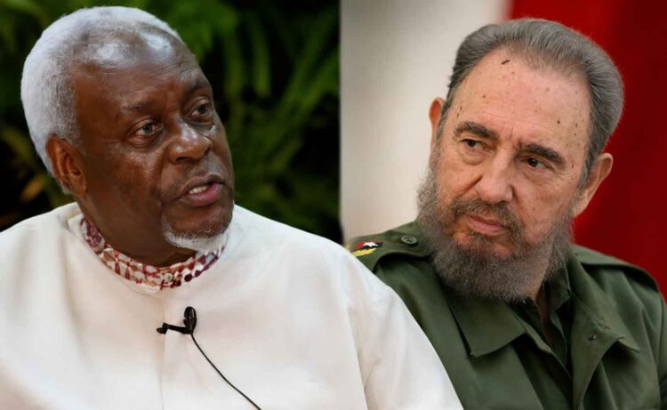 Former Jamaican Prtime Minister PJ Patterson and former Cuban President Fidel Castro Ruz