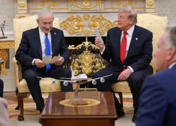 U.S. President Donald Trump meets Israeli Prime Minister Benjamin Netanyahu at the White House on July 28.Maâayan Toaf / Anadolu via Getty Images