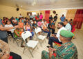President Irfaan Ali during a personal meeting with families of victims from MV Barima tragedy