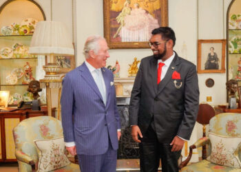His Majesty King Charles III and President Dr. Mohamed Irfaan Ali