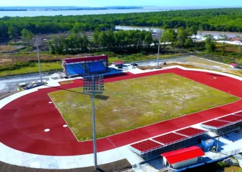 Photos of the soon-to-be-commissioned Synthetic Track at New Amsterdam Berbice