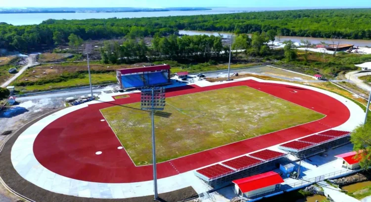Photos of the soon-to-be-commissioned Synthetic Track at New Amsterdam Berbice