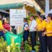 Official unveiling of the Skeldon Line Path Secondary School EcoHub signage by representatives of Recover Guyana, ExxonMobil Guyana, the Ministry of Education, REO Region Six and the school’s Headteacher
