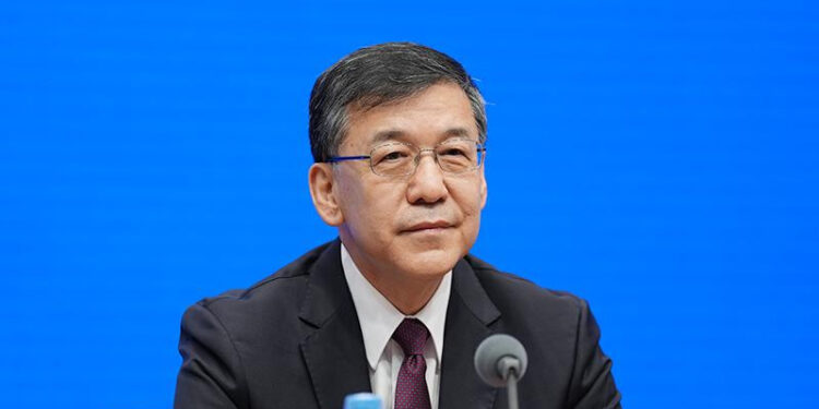 Yin Hejun, China's minister of science and technology, talks with reporters at a press conference, Beijing, China, September 29, 2026. /SCIO