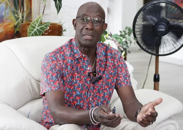 Former prime minister Dr Keith Rowley during a news conference at his Glencoe home on Tuesday. Photo: KERWIN PIERRE