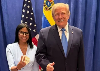 Delcy Rodríguez was pictured alongside the US president on the sidelines of the summit in New York