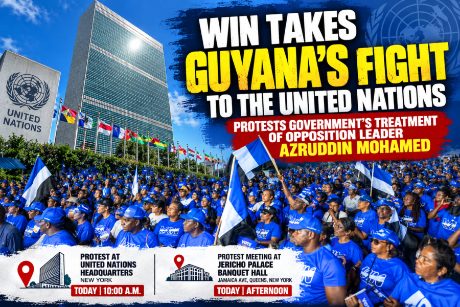 WIN Takes Fight to New York, Protests Govt’s Treatment of Opposition Leader