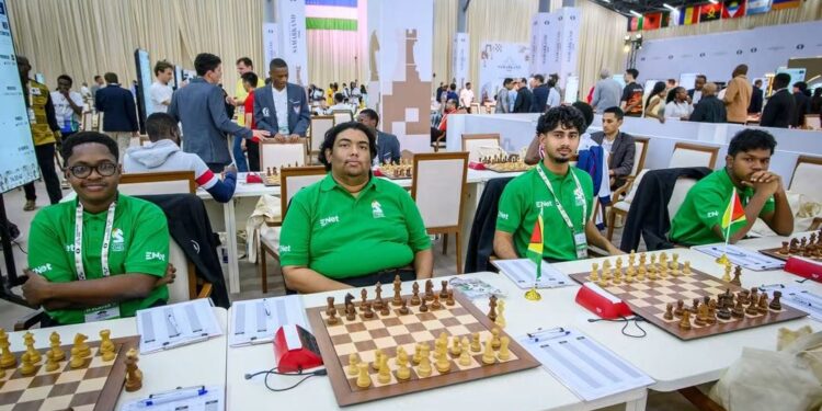 Guyana Open Team . Photo Credit FIDE 46th Chess Olympiad
