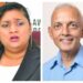 L-R Minister Priya Manickchand and former Minister Roland Bulkan