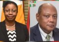 L-R Ag Chancellor Roxane George- Wiltshire and Fmr Minisrer Raphael Trotman