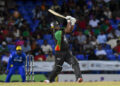 BASSETERRE, SAINT KITTS AND NEVIS - SEPTEMBER 1: Johnson Charles of Saint Kitts and Nevis Patriots hits 6 during the Men's 2026 Republic Bank Caribbean Premier League match 23 between Saint Kitts and Nevis Patriots and Barbados Tridents at Warner Park on September 1, 2026 in Basseterre, Saint Kitts and Nevis. (Photo by Randy Brooks/CPL T20)