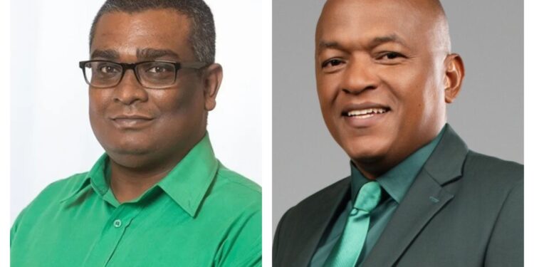L-R APNU MPs Ganesh Mahipaul and Sherod Duncan