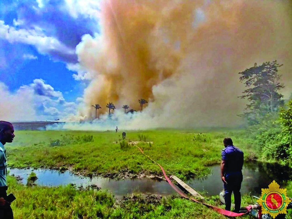 GDF Helicopter Joins Fight Against Moblissa Savannah Fire