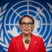 (FILES) Secretary-General of the United Nations Trade and Development (UNCTAD) Rebeca Grynspan looks on prior to a press conference ahead of the 16th UN conference on trade and development, in Geneva, on October 13, 2025. Former Costa Rican Vice President Rebeca Grynspan officially joined the race to become the first woman to head the United Nations Secretariat replacing Antonio Guterres, the Costa Rican government announced on March 3, 2026. She is competing with former Chilean President Michelle Bachelet, the director of the International Atomic Energy Agency (IAEA), Argentine Rafael Grossi, and former Senegalese President Macky Sall to take office next year. (Photo by Fabrice COFFRINI / AFP)