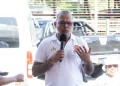 Minister of Health, Dr. Frank Anthony during remarks at the fitness walk