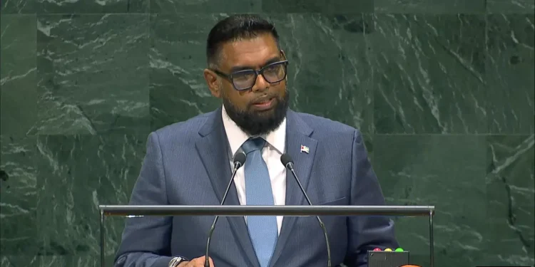 President Dr Irfaan Ali addressing the 81st Session of the United Nations General Assembly, September 24, 2026 (screengrab photo)