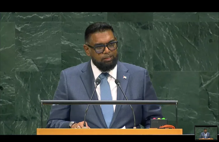 President Dr Irfaan Ali addressing the 81st Session of the United Nations General Assembly, September 24, 2026 (screengrab photo)