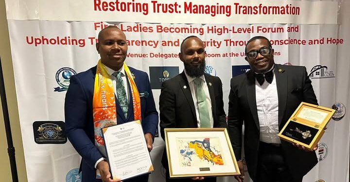 L-R- APNU MPs Vinceroy Jordan, Dr. Riaz Rupnarain and Dr Dexter Todd