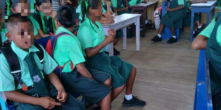 Port Kaituma Secondary School Students Without Classrooms Or Furniture (Team Moahmed's photo)
