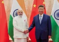In this photo provided by Indian Prime Minister's Office, Indian Prime Minister Narendra Modi, left, and Chinese President Xi Jinping shake hands before their meeting on the sidelines of the Shanghai Cooperation Organization (SCO) summit in Tianjin, China Sunday, Aug. 31, 2025.
Indian Prime Minister's Office/AP