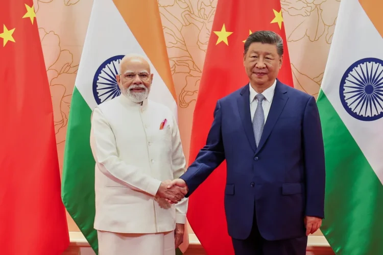 In this photo provided by Indian Prime Minister's Office, Indian Prime Minister Narendra Modi, left, and Chinese President Xi Jinping shake hands before their meeting on the sidelines of the Shanghai Cooperation Organization (SCO) summit in Tianjin, China Sunday, Aug. 31, 2025.
Indian Prime Minister's Office/AP