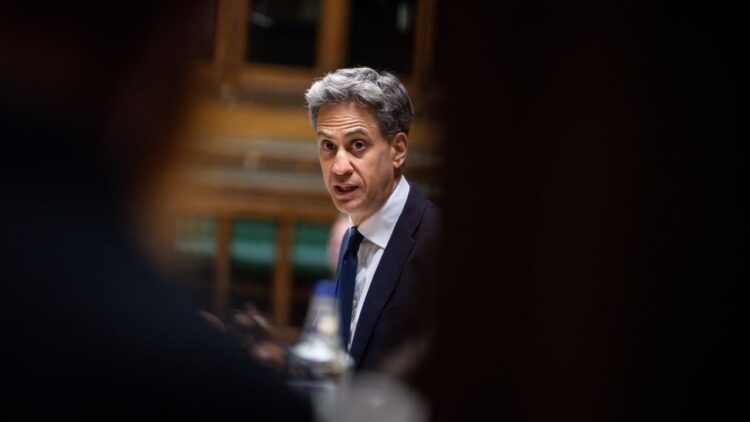 Britain's Foreign Secretary Ed Miliband speaks at the House of Commons in London, Britain, September 8, 2026.
(photo credit: House of Commons/Handout via REUTERS)
