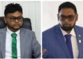 L-R Former Mayor Pt. Ubraj Narine and President Irfaan Ali