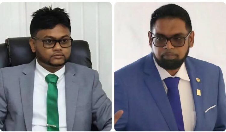 L-R Former Mayor Pt. Ubraj Narine and President Irfaan Ali