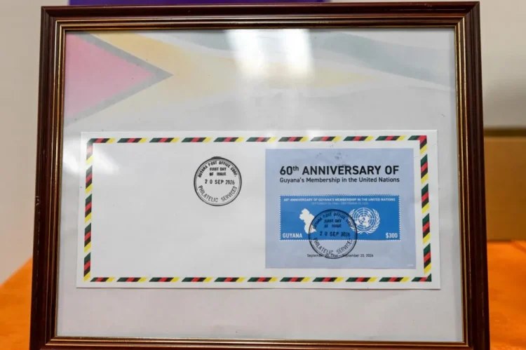 An original copy of the 60-year commemorative stamp (DPI photo)