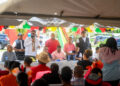 President Dr Mohamed Irfaan Ali addressing residents of Coomacka, Region Ten on Wednesday