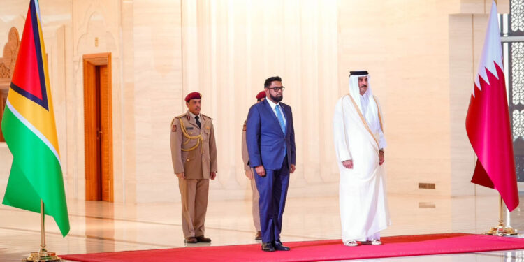 President Dr Mohamed Irfaan Ali and His Highness Sheikh Tamim bin Hamad Al Thani