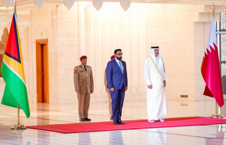 President Dr Mohamed Irfaan Ali and His Highness Sheikh Tamim bin Hamad Al Thani