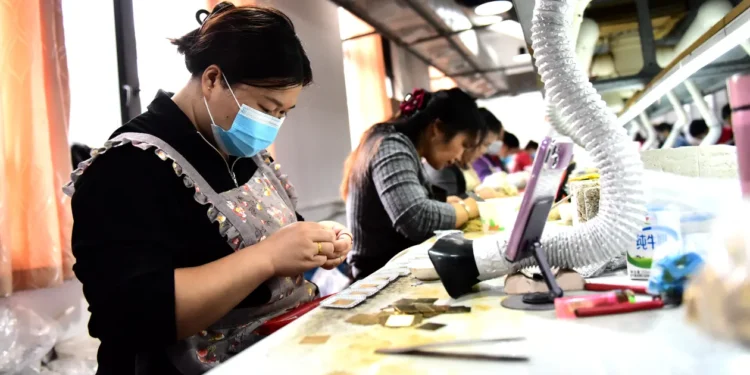 QIANDONGNAN, CHINA - OCTOBER 24: Workers produce jewelry products to fulfill orders at a workshop ahead of the upcoming Double 11 shopping festival on October 24, 2026 in Congjiang County, Qiandongnan Miao and Dong Autonomous Prefecture, Guizhou Province of China.
Shi Honghui | Visual China Group | Getty Images
