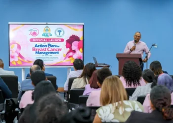 Minister of Health, Dr. Frank Anthony during the launched of the Breast Cancer Action Plan