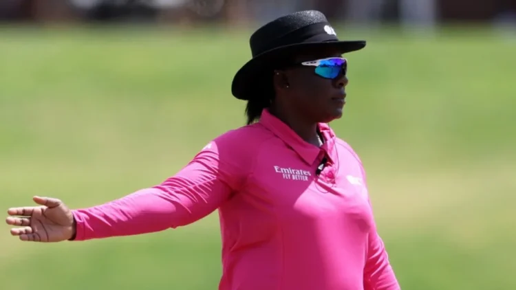 Umpire Sarah Dambanevana officiated the Women's T20 World Cup in 2024 and the ODI World Cup 2025  •  Getty Images