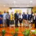 From left: Dr. Donna Morrison, Co-Chair, Fourth Graduate Research Symposium; Dr. Dianna DaSilva-Glasgow, Dean, Faculty of Social Sciences, University of Guyana; Dr. Davon Van-Veen, Assistant Dean (Administration) and Head, Department of Graduate Studies, College of Medical Sciences; Ms. Aeisha Williams – Conservation Director, World Wildlife Fund-Guianas ; Ms. Katy Thompson, UNDP Resident Representative for Guyana and Suriname; Professor Michael Taylor, former Dean, Faculty of Science and Technology, Mona Campus, The University of the West Indies; Professor Paulette Bynoe, Dean, School of Graduate Studies and Research and Chair, Symposium Planning Committee; Dr. Collin Henry, Biodiversity Specialist at the Ministry of Natural Resources, Professor Emanuel Cummings, Deputy Vice-Chancellor, Academic Engagement, University of Guyana; Ms. Jenelle Blackman, Project Specialist, Inter-American Institute for Cooperation on Agriculture (IICA); Professor Judith Rosales, School of Graduate Studies and Research, University of Guyana; and Mr. Curtis Bernard – Vice President, Conservation International Guyana.