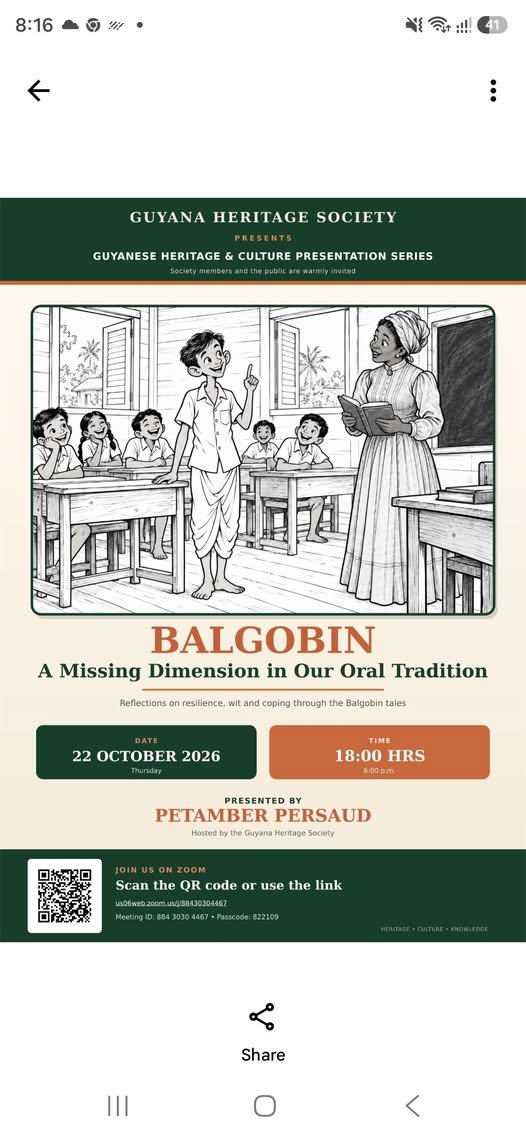 Launch of the GHS Guyanese Heritage and Culture Presentation Series