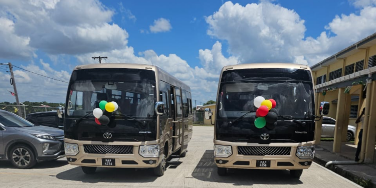 School buses being distributed by the PPP/C government