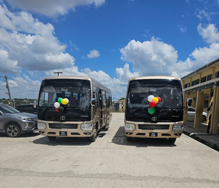 School buses being distributed by the PPP/C government