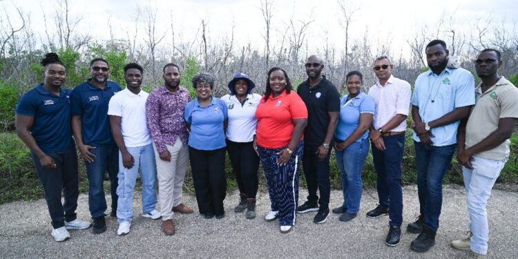 Representatives from the CARICOM Development Fund (CDF), United Nations Development Programme (UNDP), National Resources Conservation Authority (NRCA), and the Forestry Department at Palmetto Point Wetlands, Falmouth, Trelawny, Jamaica.