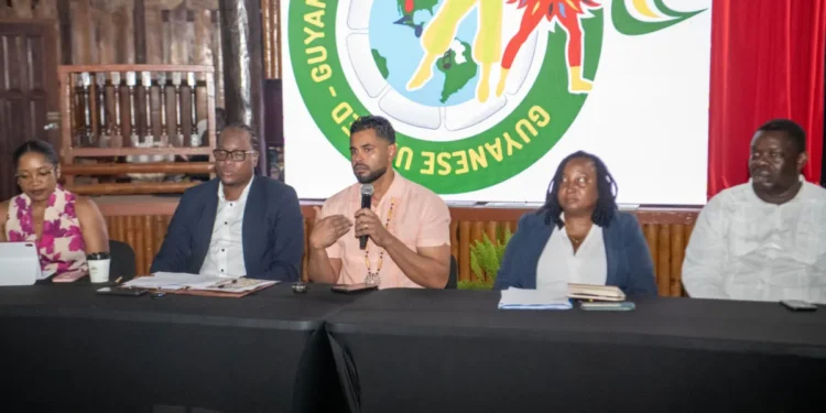 Minister of Culture, Youth and Sport, Charles Ramson Jr speaks during the launch exercise